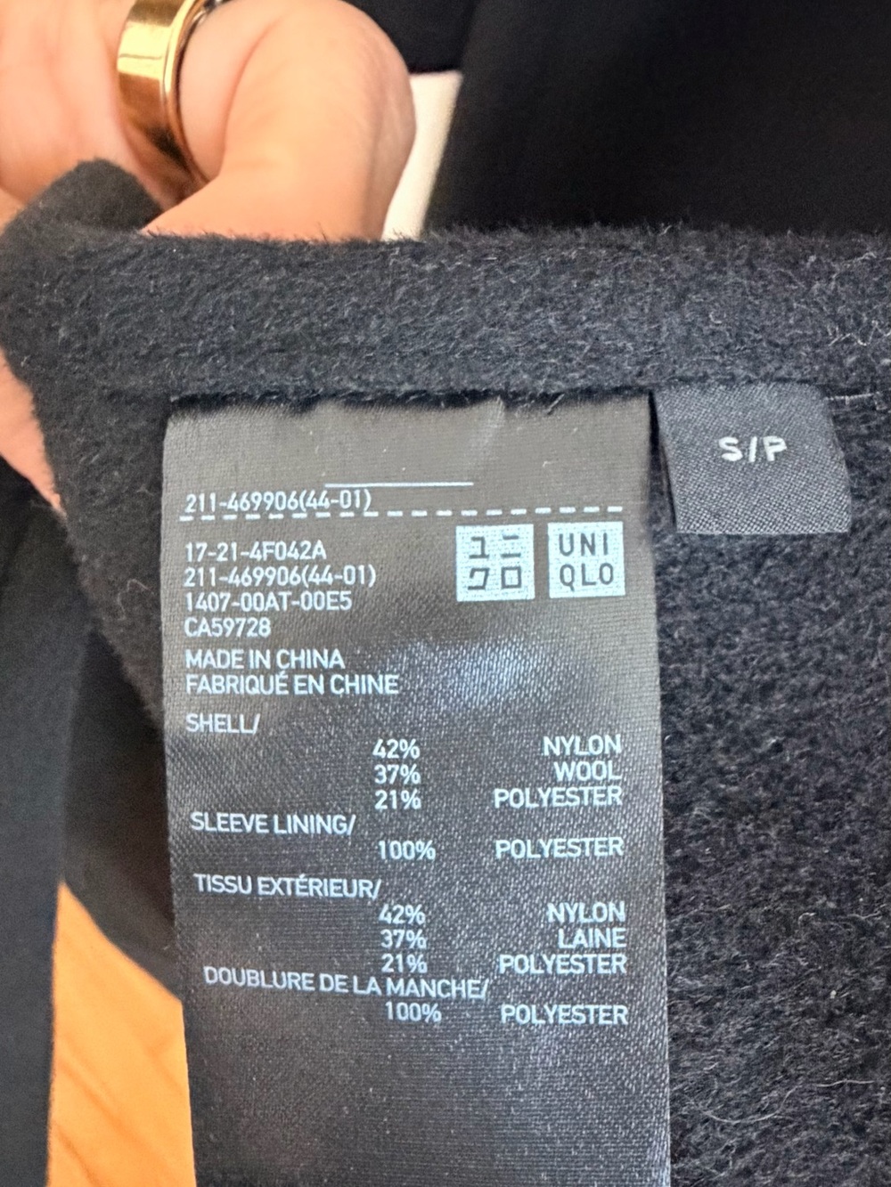 Uniqlo Black Wool-Blend Single-Breasted Overcoat - Women’s Small - Picture 6 of 10